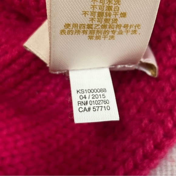 Kate Spade Gathered Bow Neckwarmer Wool Blend Sweetheart Pink Black Scarf - Picture 10 of 12